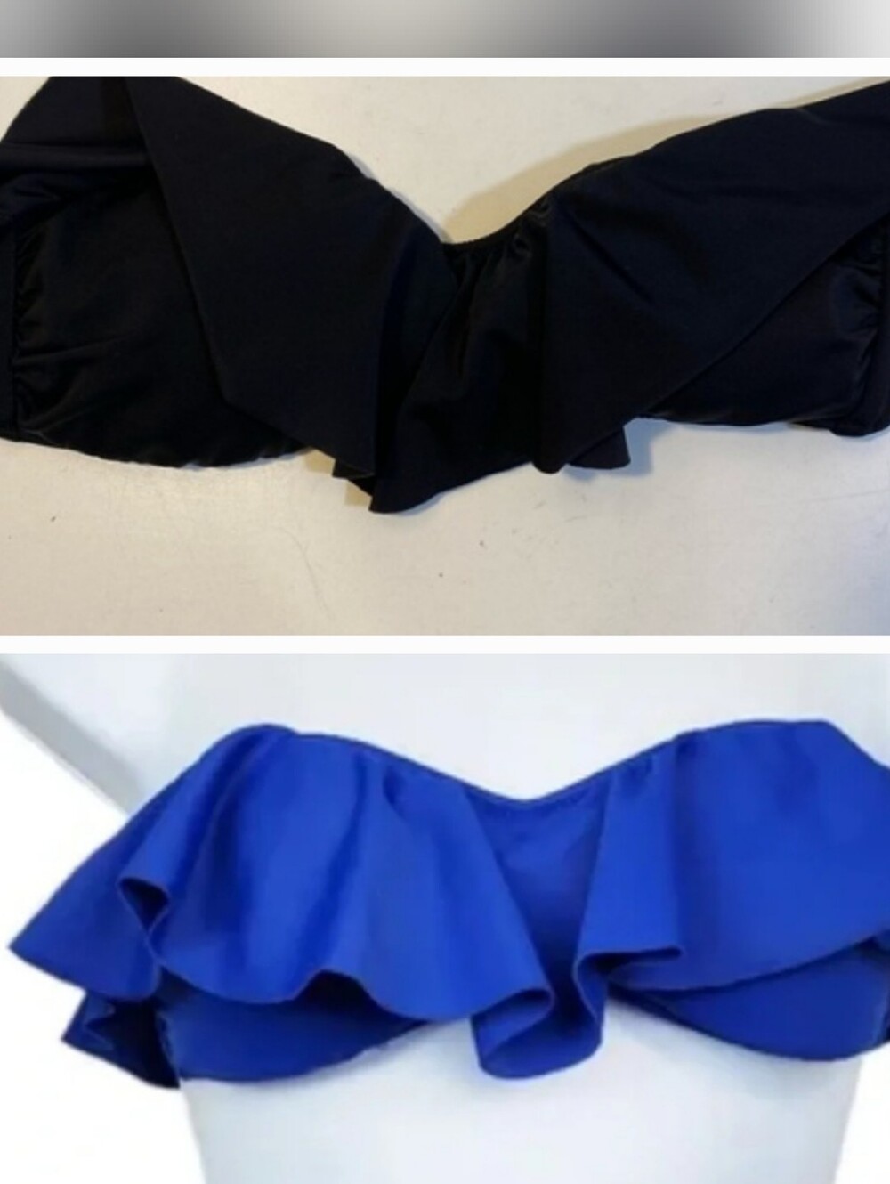 Victoria's Secret Black Ruffle Bikini Top Sz Xs